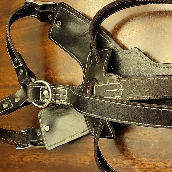 Black Leather Dog Harness New - Picture 13 of 14